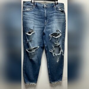 AE Curvy Mom Jean 20 Regular Distressed Stretch